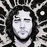 Ink portrait of Aaron Estel
